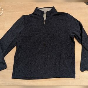 IZOD Men’s Quarter Zip Pullover Sweater XXL Grey Blue Knit Long Sleeve